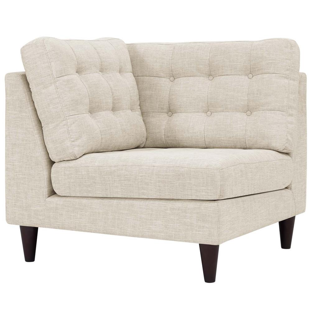 Modway Empress Beige Upholstered Fabric Corner Sofa Eei 2610 Bei Beige Upholstered Fabric Corner Sofa
