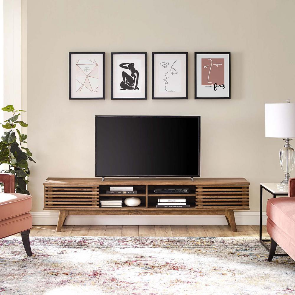 Modway Walnut Render 70 In Entertainment Center Tv