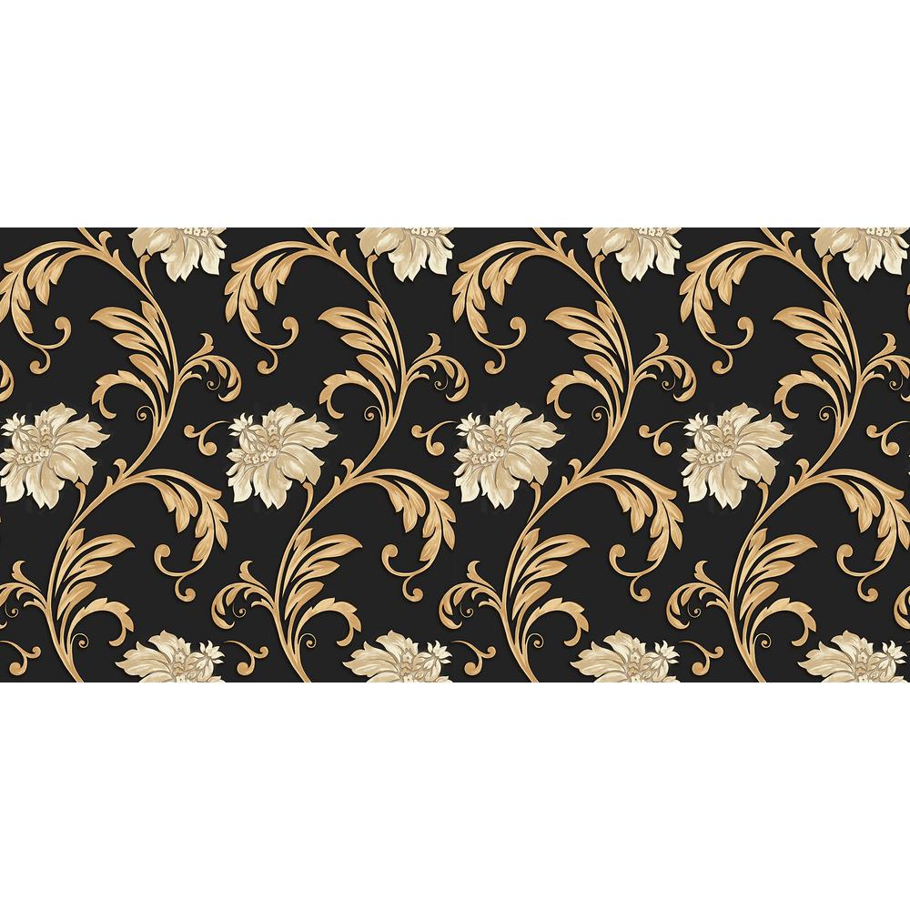 Norwall Floral Scroll Wallpaper JC20066 - The Home Depot