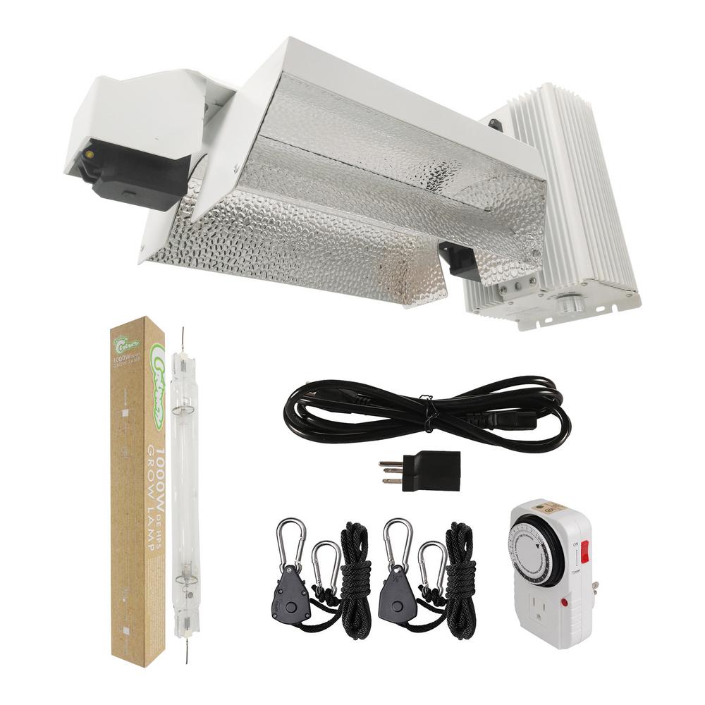 Grow Light Kits Plant Lights The Home Depot 1000 Watt Double Ended Hps Pro Series Open Style Complete Grow Light System 120