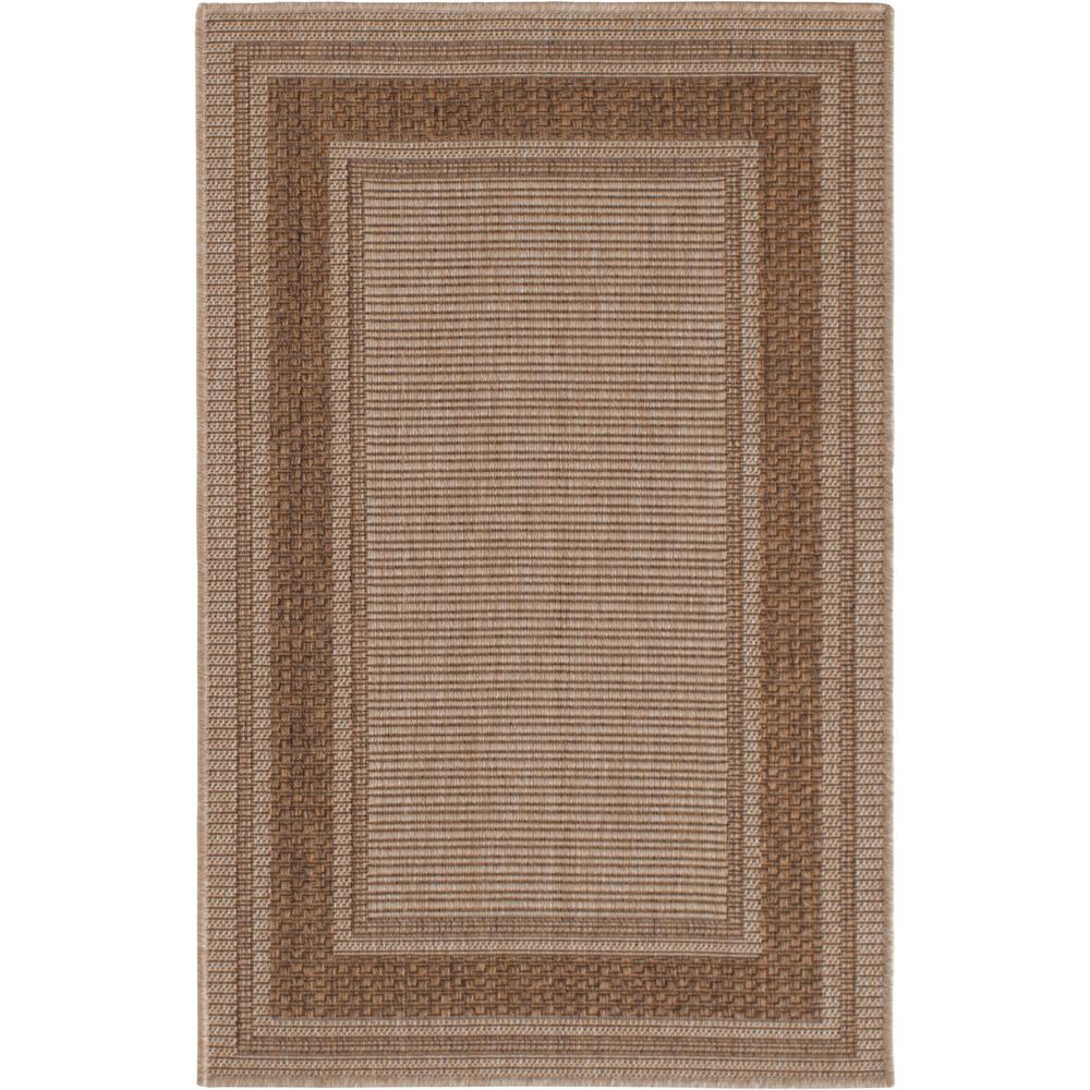 3 X 4 Area Rugs The Home Depot Brown Border 2