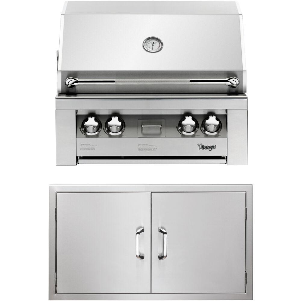 30 in. BuiltIn Natural Gas Grill in Stainless with Double Access Doors