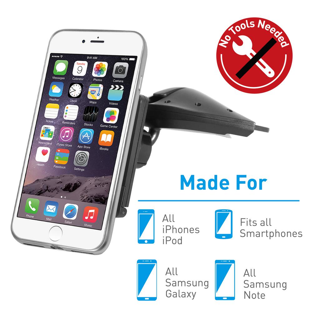 Macally Magnet Holder With Cd Slot Iphone Smartphone Ipad Tablet Mount Mcdmag The Home Depot