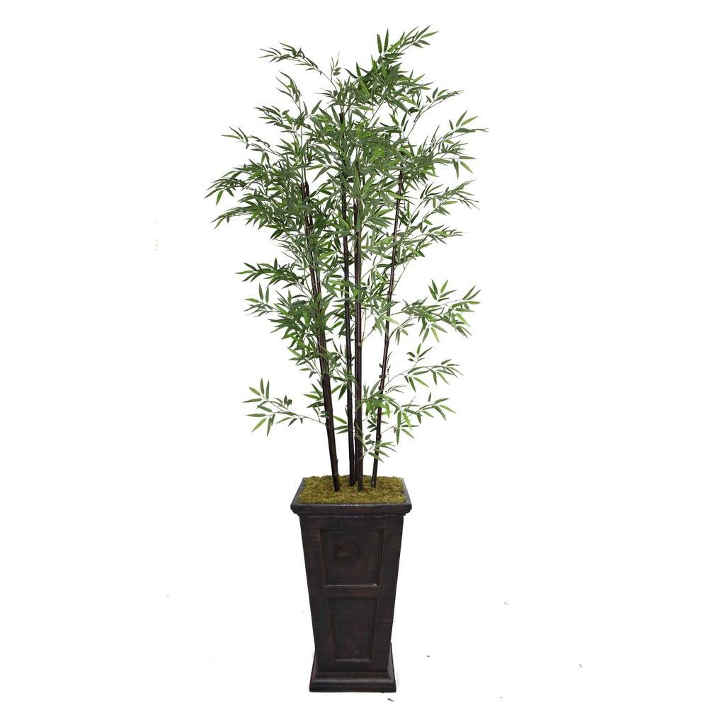 Laura Ashley 91 In Tall Black Bamboo Tree 16 Fiberstone Tall Black Bamboo Tree In 16 Fiberstone Planter Vhx106201 The Home Depot