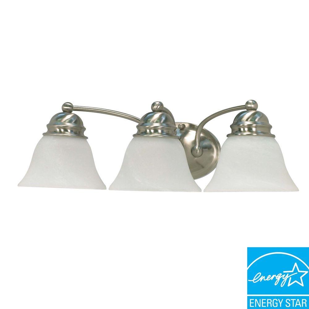 Glomar 3Light Brushed Nickel Surface Mount Vanity SconceHD3206 The