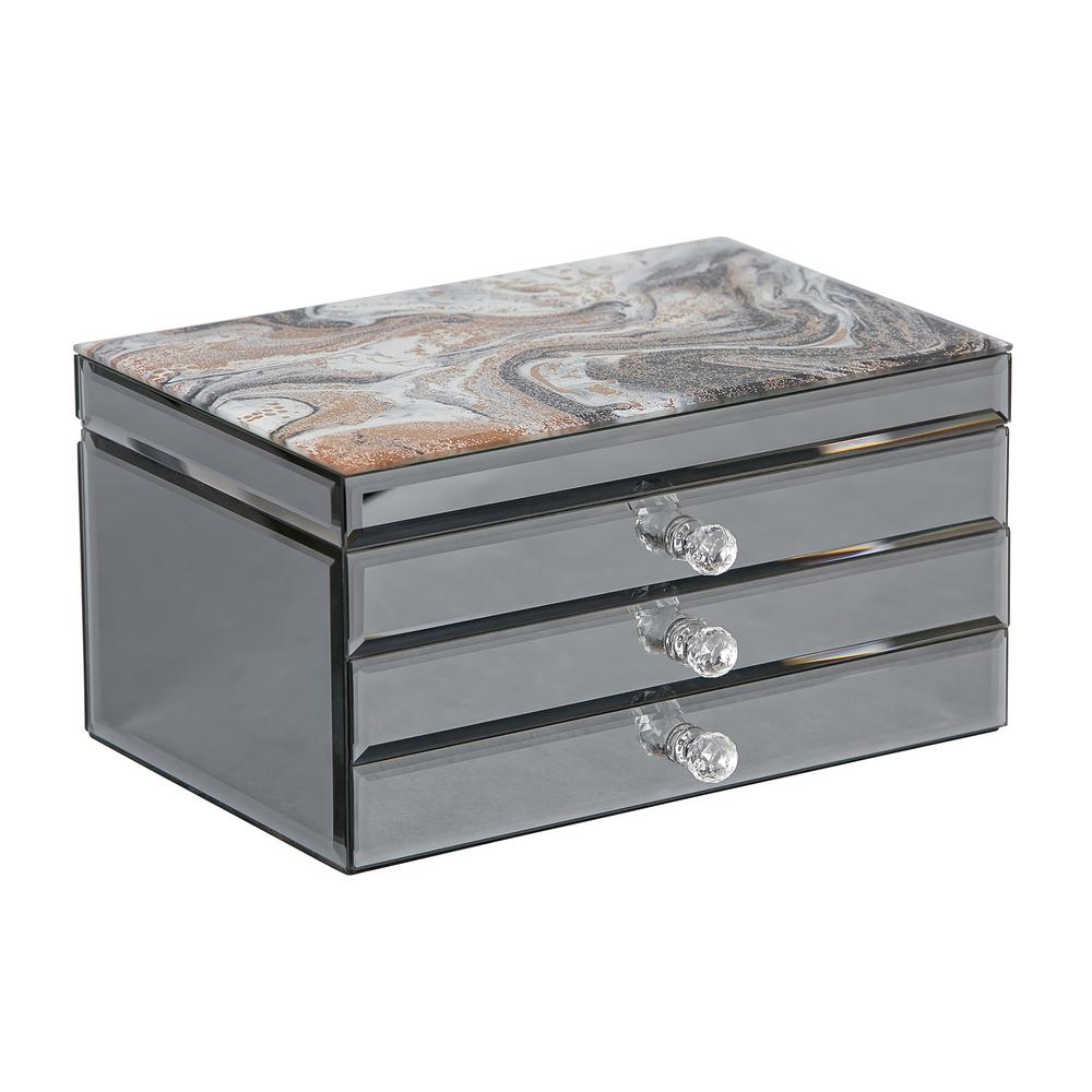 black glass jewellery box