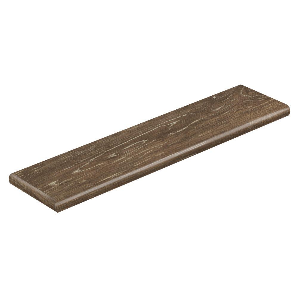 Cap A Tread Brushed Oak Taupe 94 In Length X 12 1 8 Deep 11 Brushed Oak Taupe 94 In Length X 12 1 8 Deep 11 16 Height Vinyl Left Return To Cover Stairs Thick
