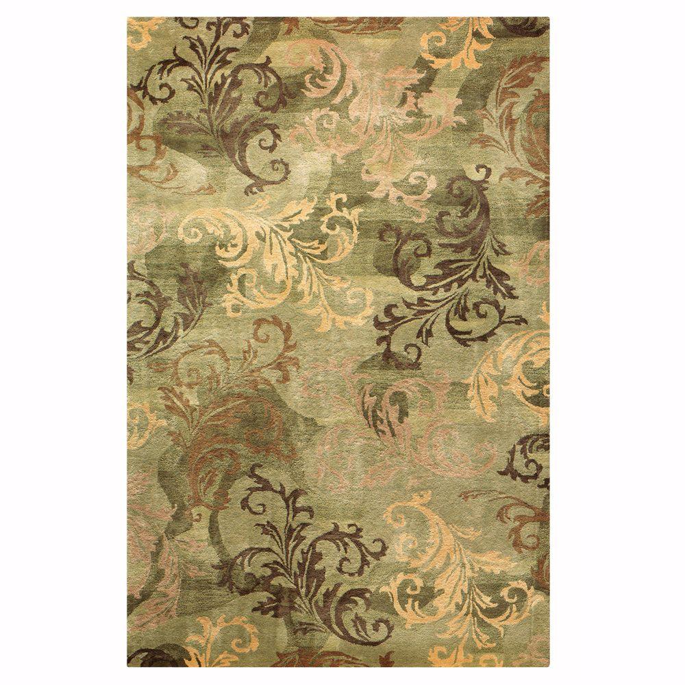 Green 4 X 6 Area Rugs The Home Depot Symphony Sage Green 4 Ft X 6 Area Rug