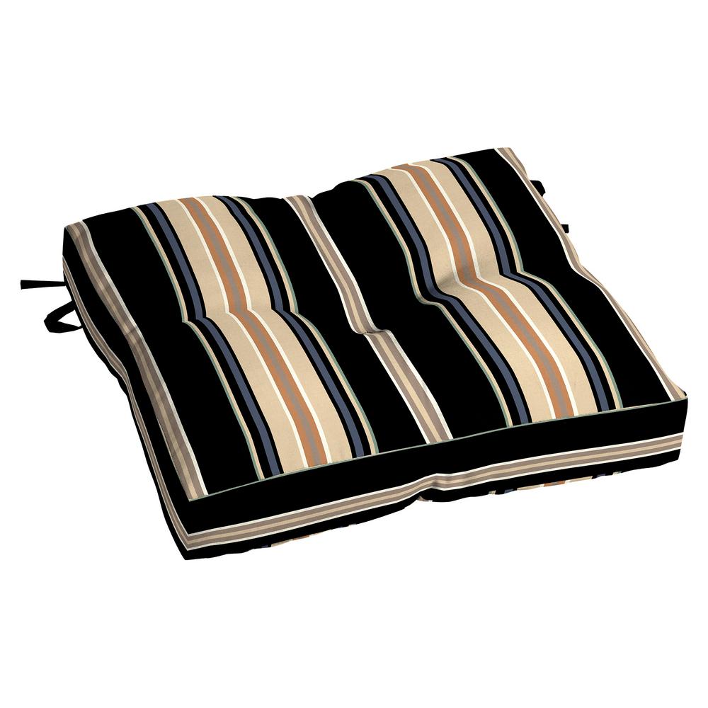 Hampton Bay Nantucket 18 5 X 17 Outdoor Chair Cushion In Standard Sky Stripe Tg0x461b 9d4 The Home Depot