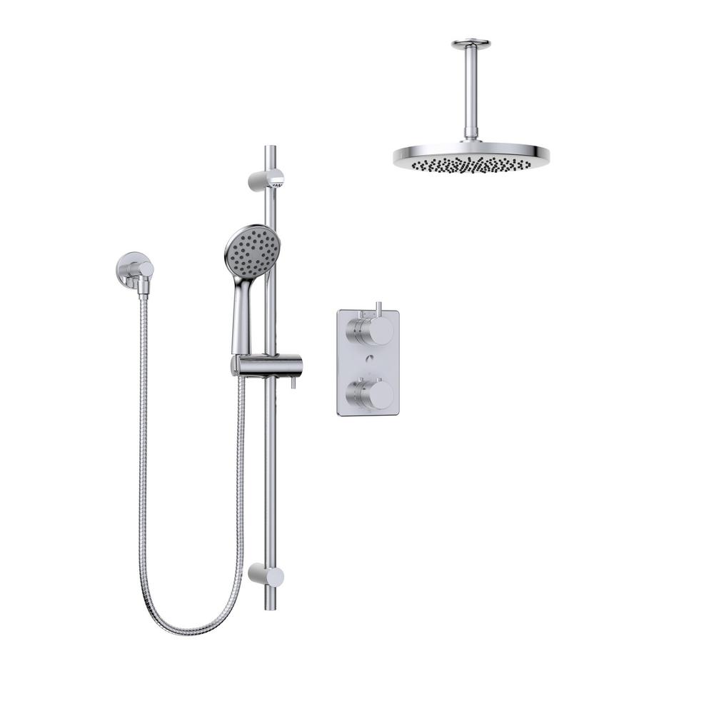 KEENEY Universal 1Spray Round Hand Shower and Showerhead from Ceiling