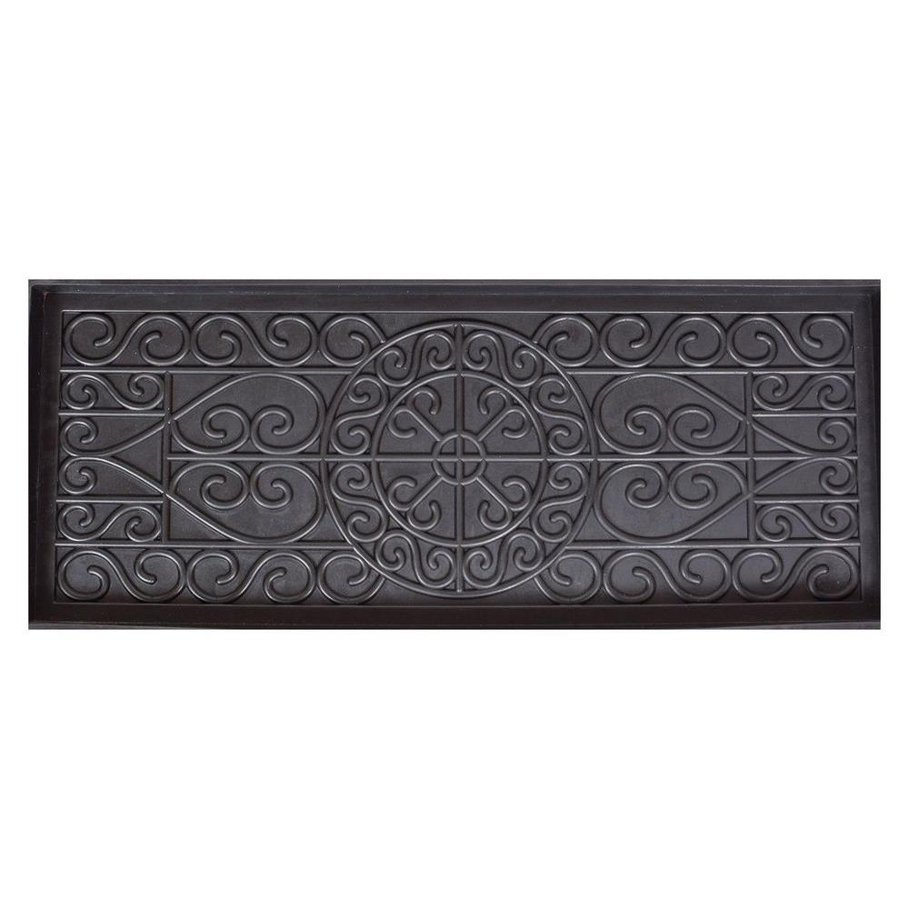 BirdRock Home Black 14 in. x 34 in. x 2 in. Rubber Boot Tray8560 The