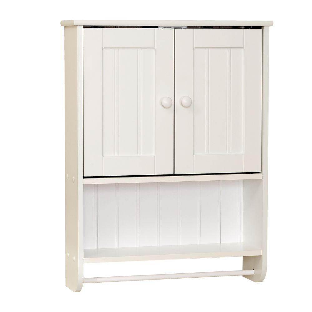 Zenna Home 19 19 In W X 25 63 In H Bathroom Storage Wall Cabinet In White E9114w The Home Depot