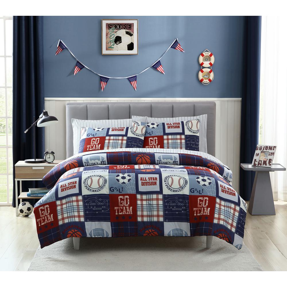 Kute Kids 2 Piece Sports Fan Twin Comforter Set M628566 The Home Depot