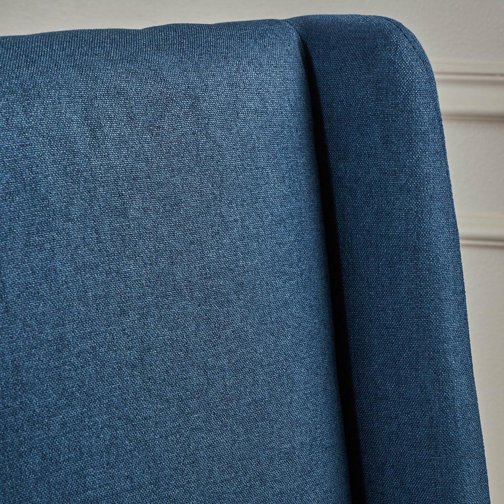Le House Braelynn Navy Blue Fabric Wing Back Dining Chair Set Le House Braelynn Navy Blue Fabric