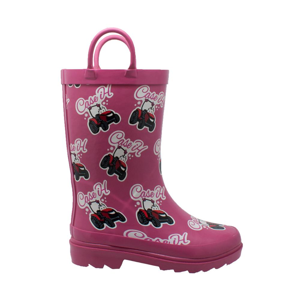 Case IH Girls Size 1 Pink Rubber Little Rain BootsCI4002M010 The