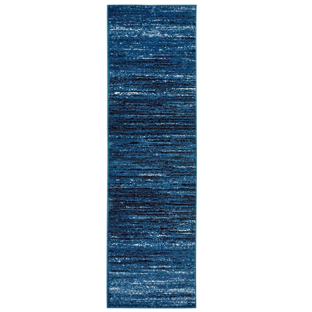 Ox Bay Macia Coastal Oceanic Runner Rug  Blue & Black  2 1  x 7 5