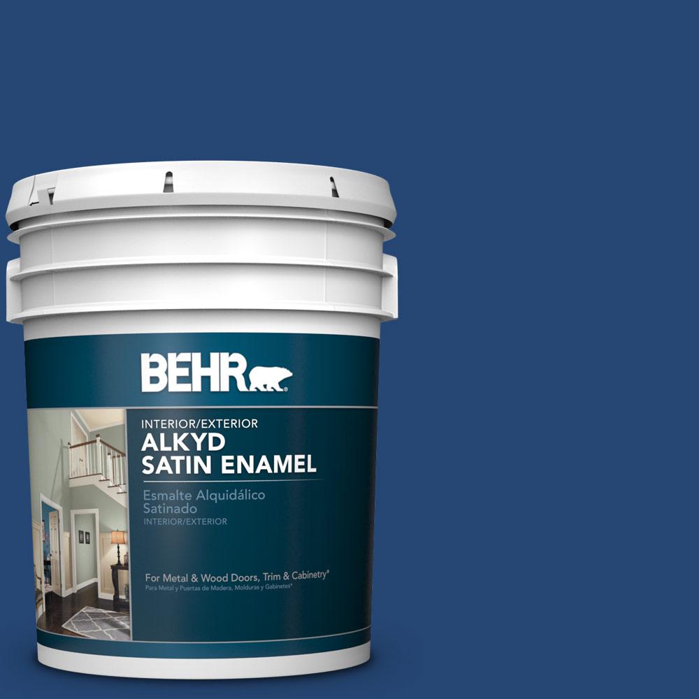 BEHR 5 gal. SH580 Navy Blue Satin Enamel Alkyd Interior