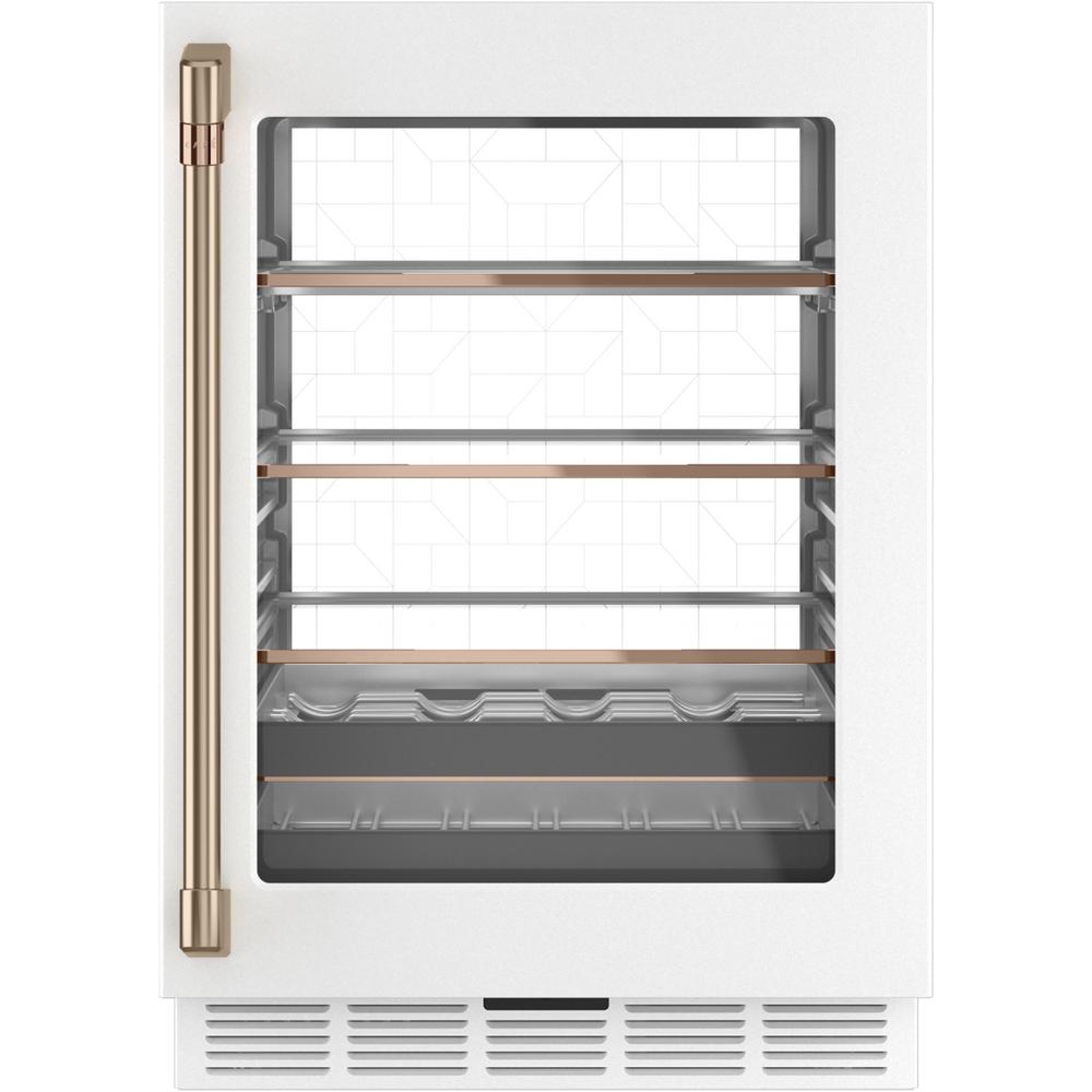 Cafe 24 in. 14Bottle Wine and 126Can Beverage Cooler in Matte White