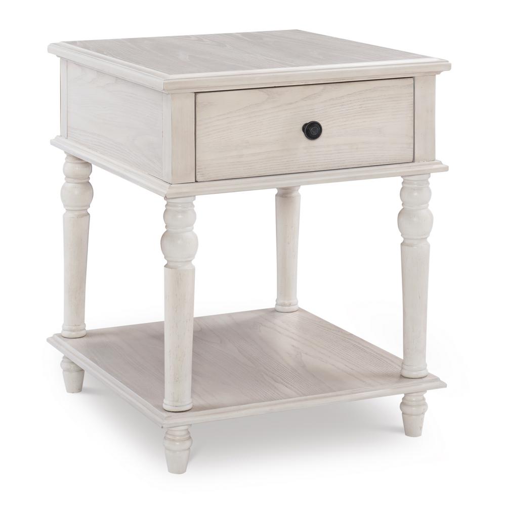 Powell Company Powell 26 In Mahan White Side Table White Hd1494at20 The Home Depot