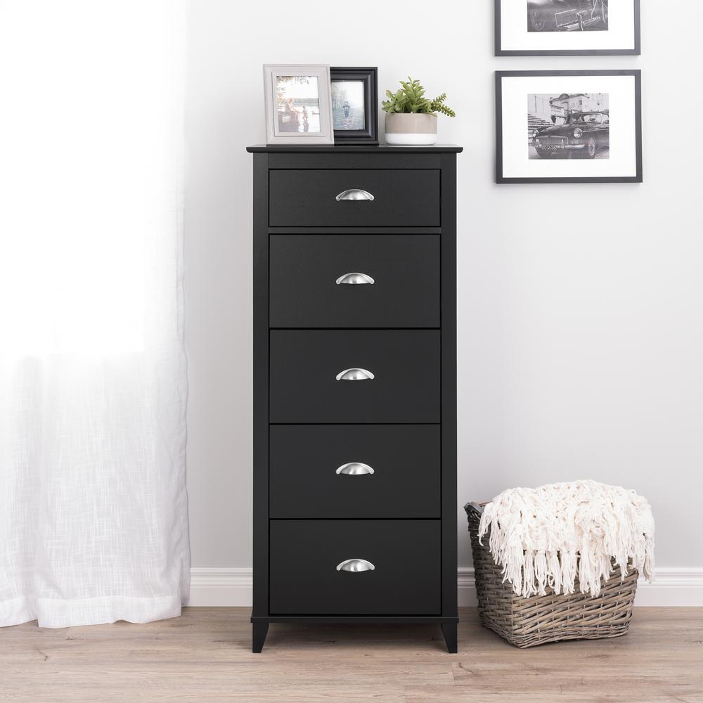 Prepac Yaletown 5 Drawer Black Tall Chest Of Drawers Bdbr 1204 1