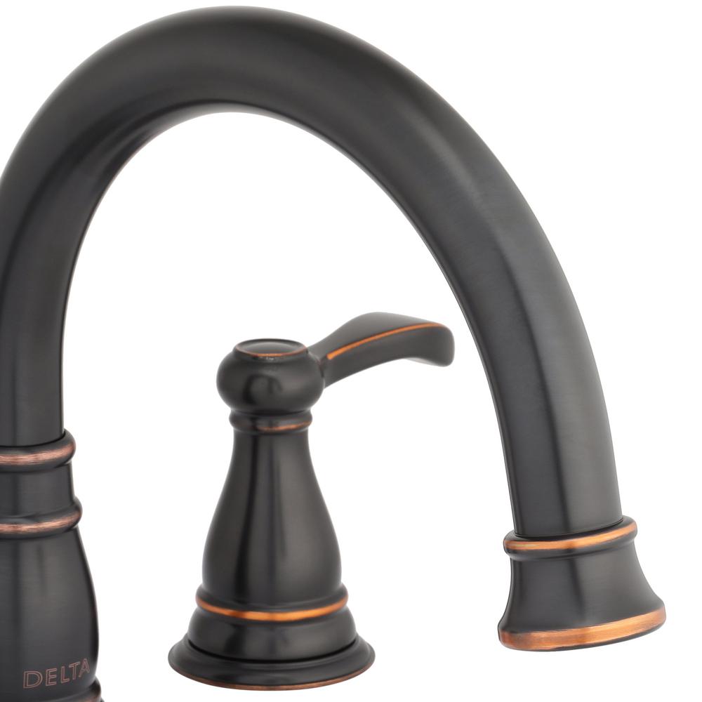 Delta Porter 2 Handle Deck Mount Roman Tub Faucet In Oil Rubbed