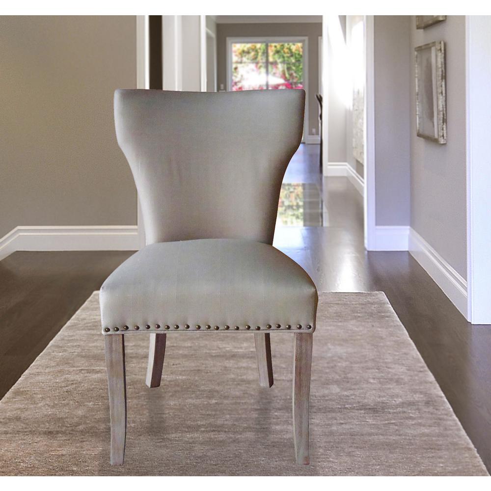 Sleek Beige Linen Dining Chair (Set of 2)-DWC-499BG - The Home Depot