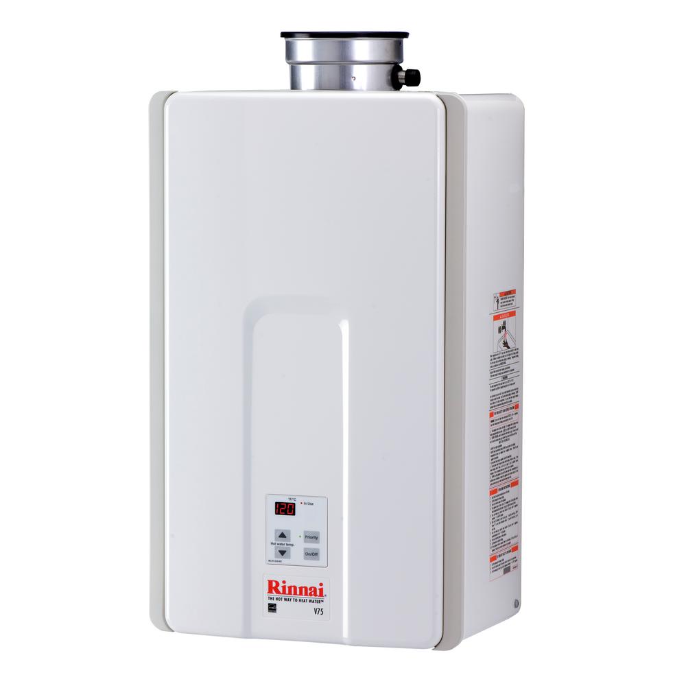 Tankless Gas Water Heaters The Home Depot High Efficiency 7 5 Gpm Residential 180 000 Btu H Propane Interior Tankless Water Heater