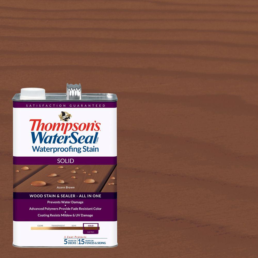 Thompson's WaterSeal 1 gal. Solid Acorn Brown Waterproofing Stain