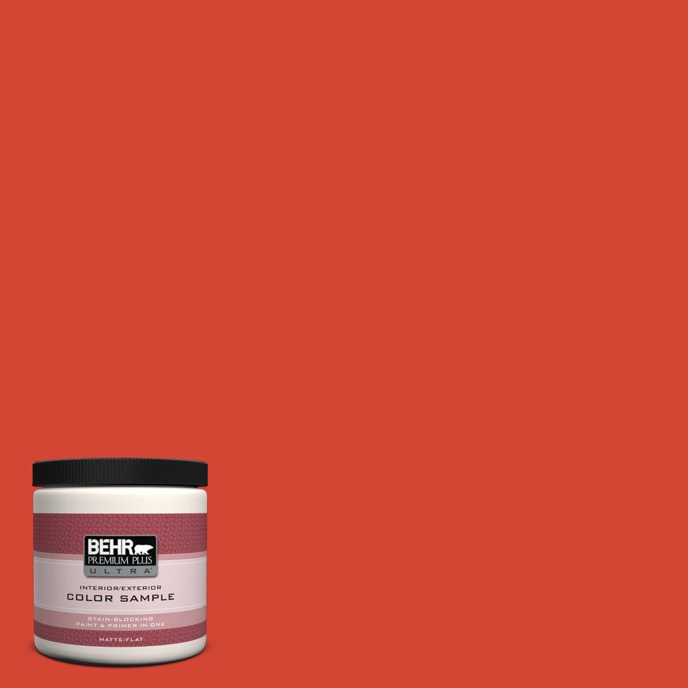 Behr Premium Plus Ultra 8 Oz S G 190 Red Hot Matte Interior S G 190 Red Hot Matte Interior Exterior Paint And Primer In One Sample