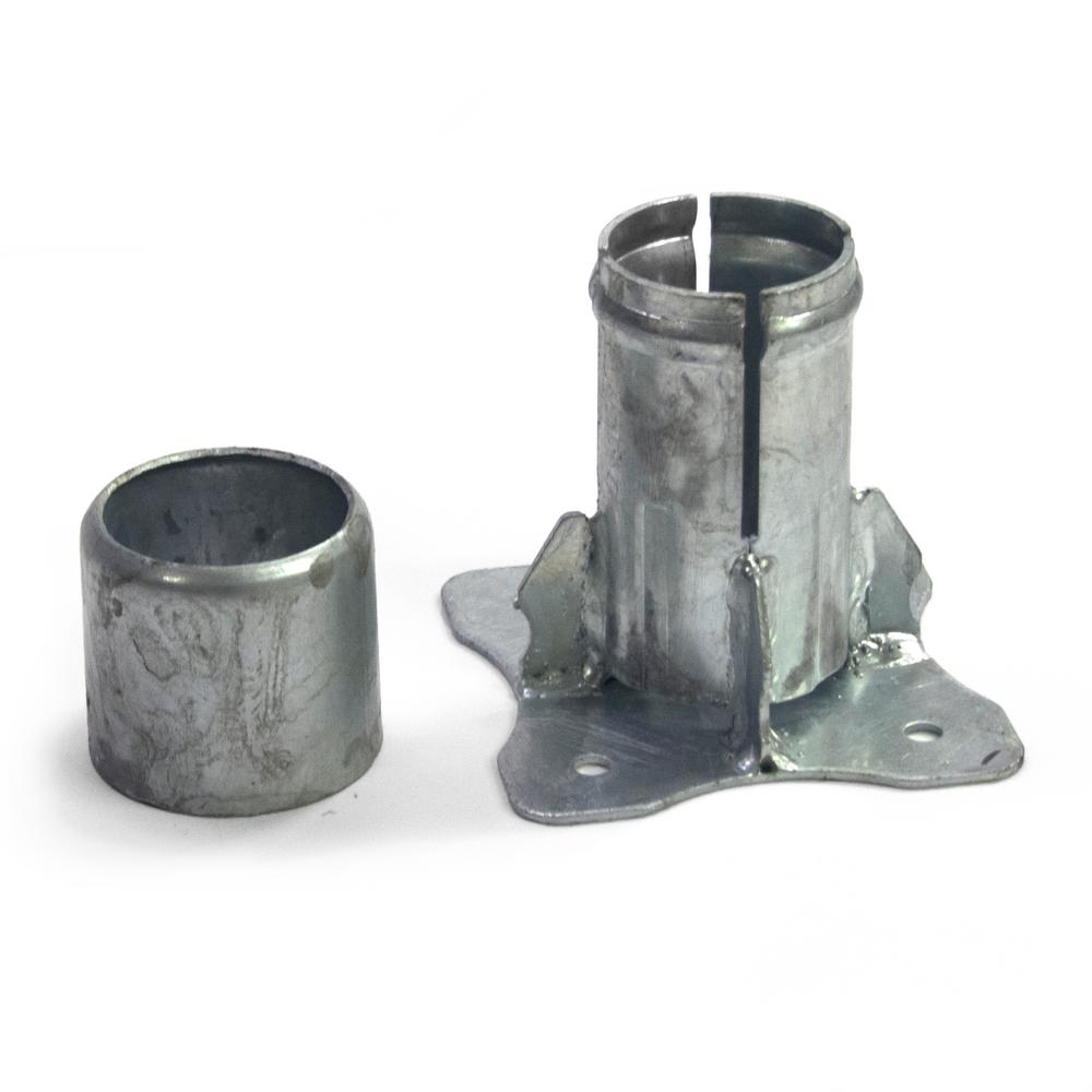 Oz Post Oz Post Isw 2 3 8 In Round Galvanized Steel Elevated Base
