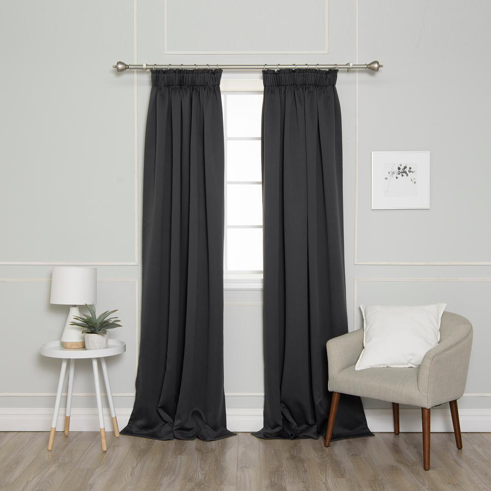 Best Home Fashion 84 In L Pencil Pleat Blackout Curtains Dark L Pencil Pleat Blackout Curtains In Dark Grey 2