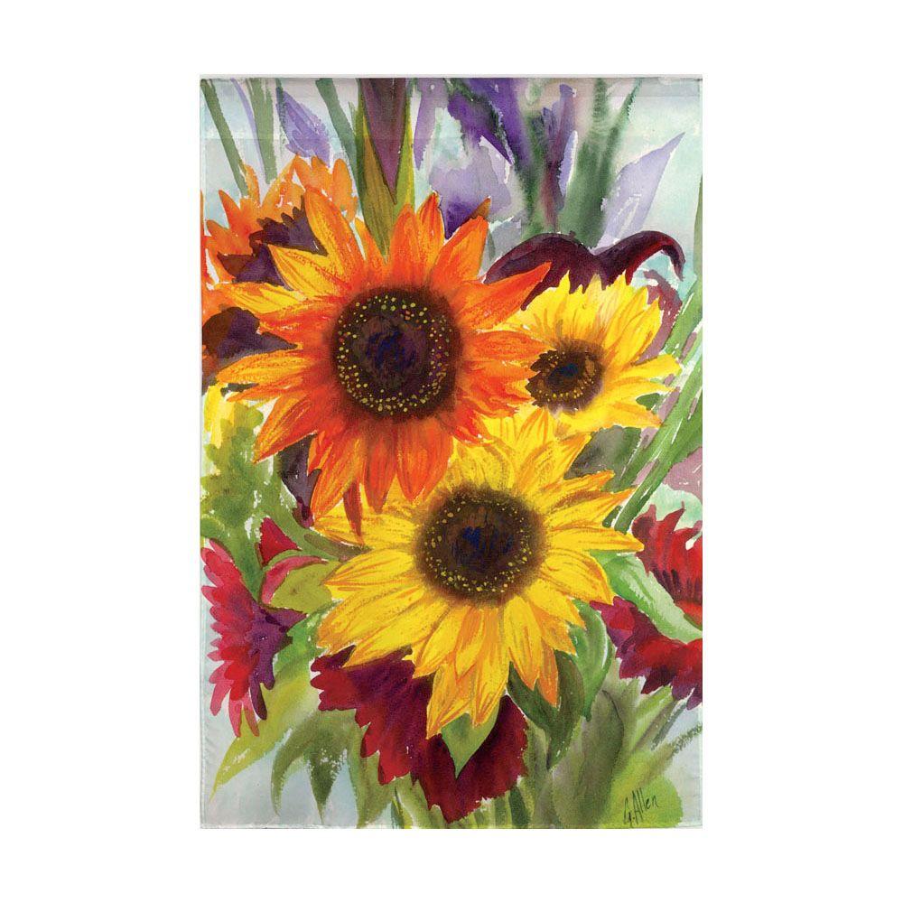 Evergreen Enterprises 18 in. x 121/2 in. Flower Banquet Garden Flag