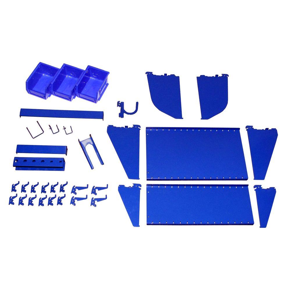 Wall Control 1 in. Vertical Blue Slotted Metal Pegboard Workstation