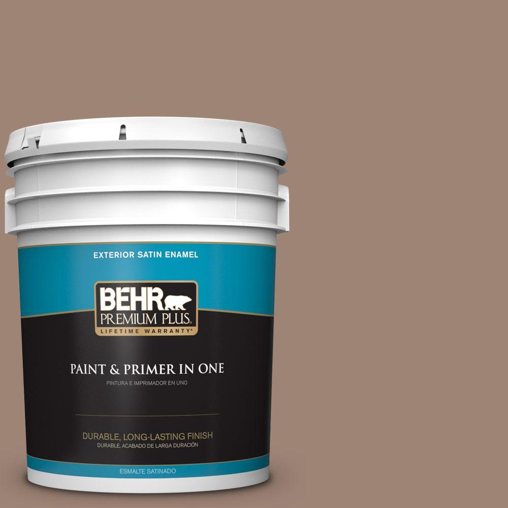 BEHR Premium Plus 5gal. 760B5 Blanket Brown Satin Enamel Exterior