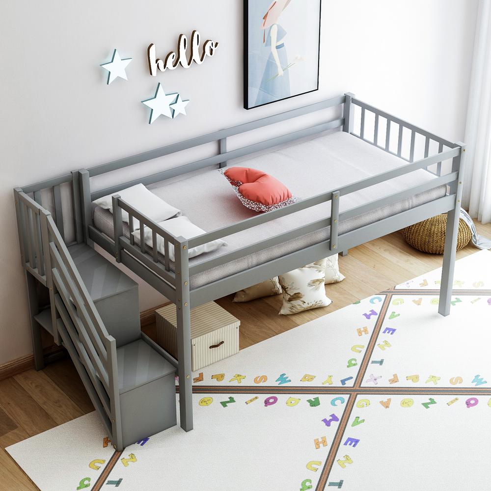 harper twin low loft bed