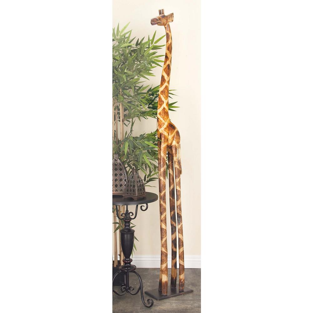 Litton Lane 79 In X 12 Wooden Giraffe Decorative Sculpture Wooden Giraffe Decorative Sculpture