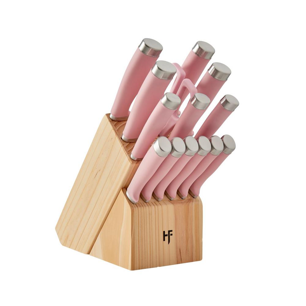 Hampton Forge Epicure 15-Piece Stainless Steel Knife Set with Storage ...
