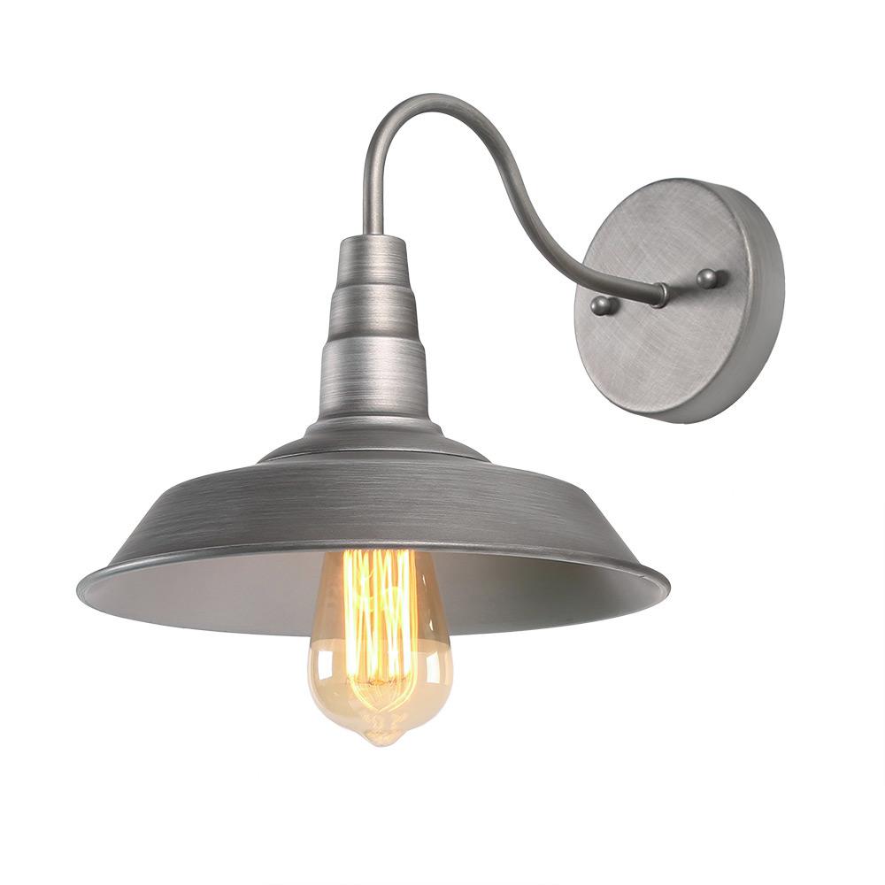 LNC 1-Light Brushed Pewter Gooseneck Farmhouse Lighting ...