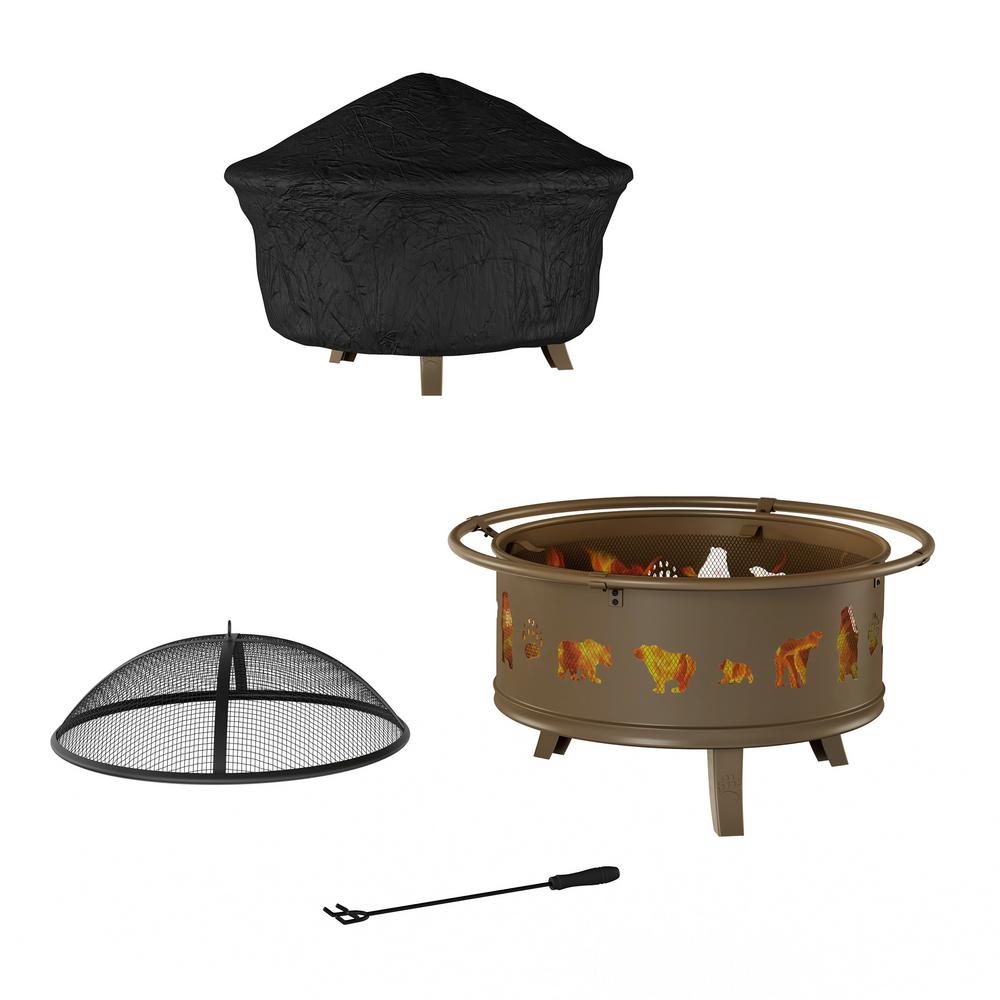 Gold Fire Pits Outdoor Heating The Home Depot