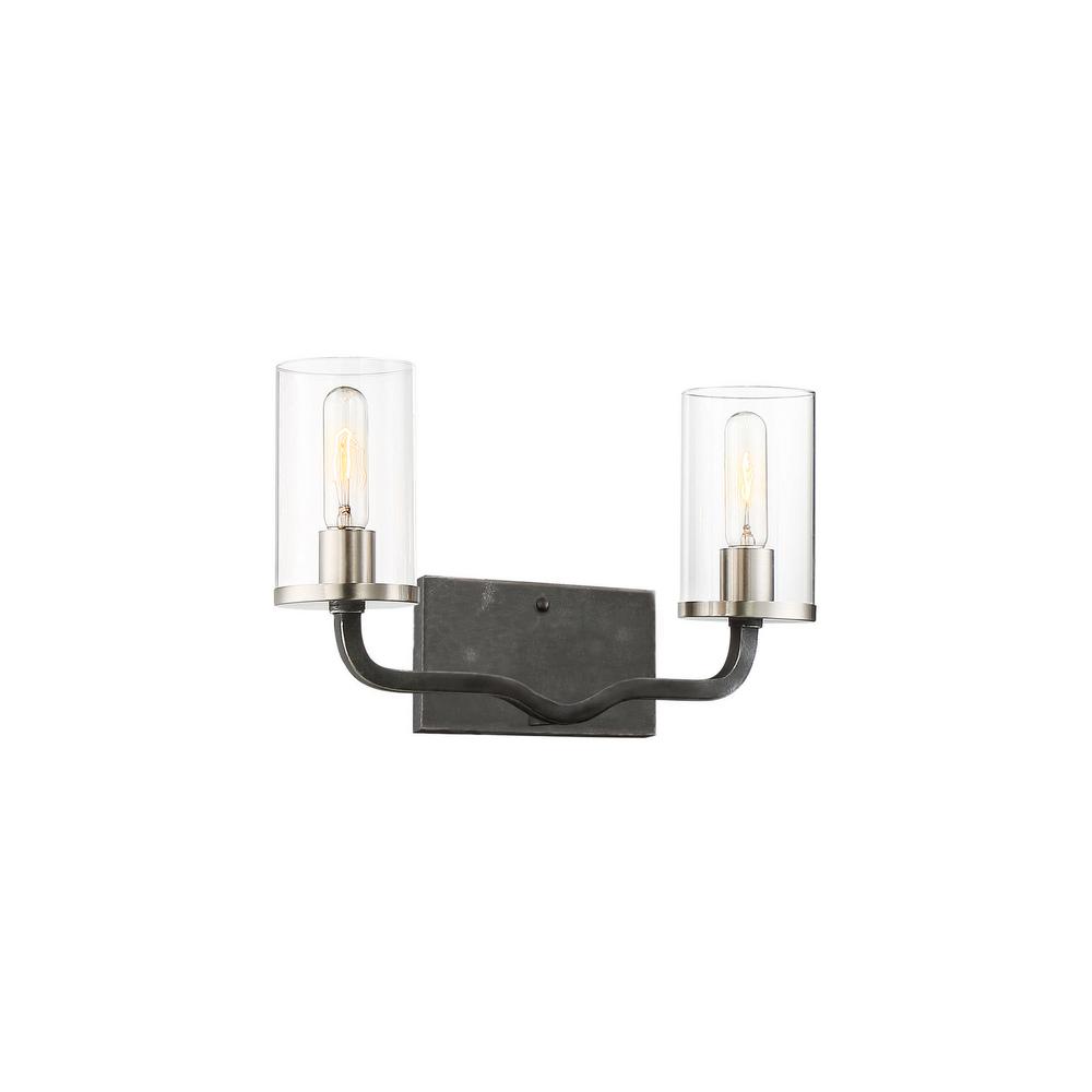 Filament Design 2 Light Iron Black Bath Hd 606122 The Home Depot 2 Light Iron Black Bath