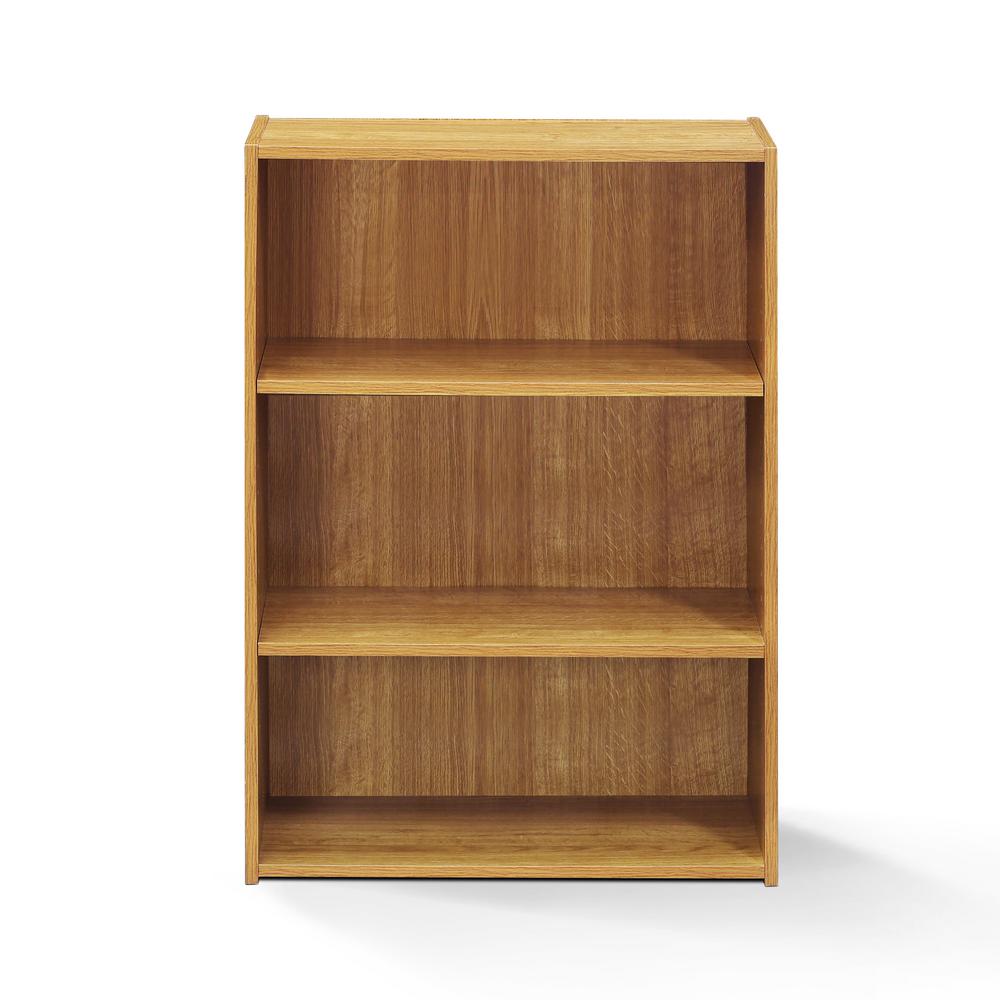 Furinno Wright Highland Oak 3 Shelf Bookcase 17060ho The Home Depot Wright Highland Oak 3 Shelf Bookcase