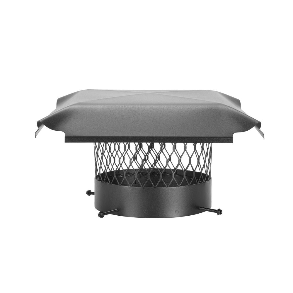 Hy C 8 In Round Bolt On Single Flue Chimney Cap In Black Galvanized Steel Cbo8 The Home Depot