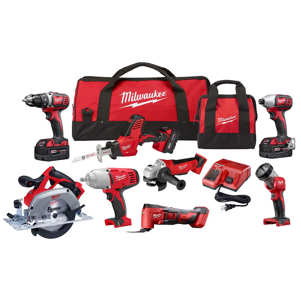 Milwaukee M18 18-Volt Lithium-Ion Cordless Combo Kit (8-Tool) with Three 4.0 Ah Batteries, 1 Charger, 2 Tool Bag was $999.0 now $579.0 (42.0% off)