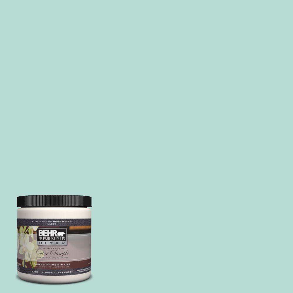 Behr Premium Plus Ultra 8 Oz 490c 3 Balmy Seas Matte Interior 490c 3 Balmy Seas Matte Interior Exterior Paint And Primer In One Sample