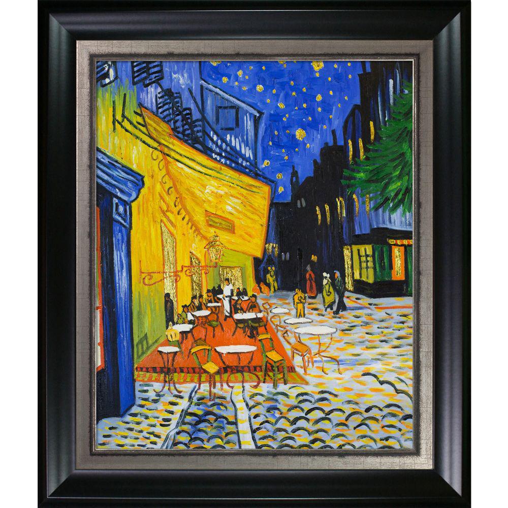 La Pastiche Cafe Terrace At Night Luxury Line By Vincent Van Gogh Framed Abstract Wall Art 26 5 In X 30 5 In Vgg415 Fr X4024x24 The Home Depot