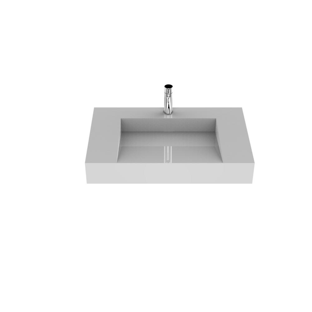 Badeloft Usa Badeloft 32 In Wall Mount Vessel Sink In Glossy White