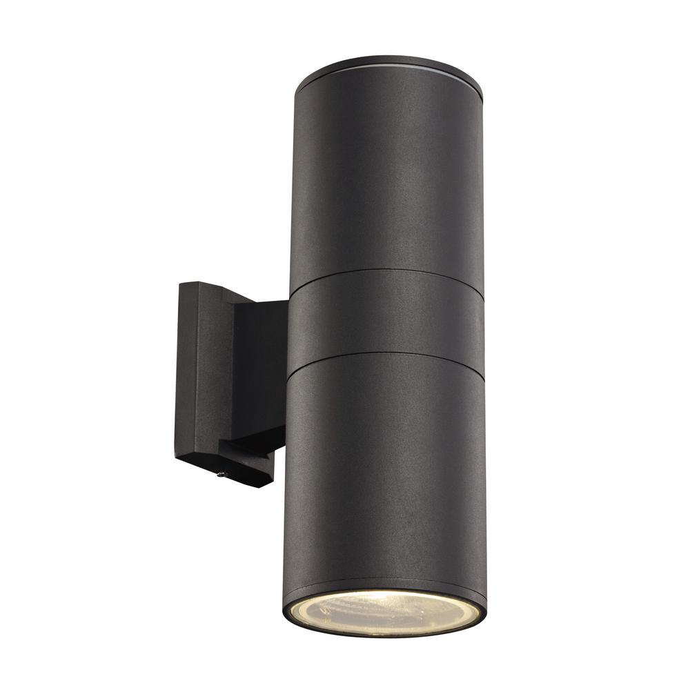 Cylinder Lights Industrial Integrated Led Outdoor Wall Mounted 2 Light Black Outdoor Integrated Led Wall Mount Cylinder