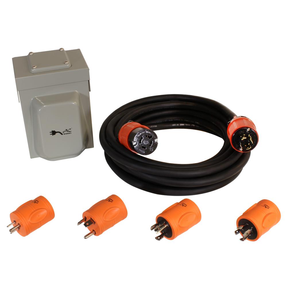 AC WORKS Generator Emergency Power Kit Come with L1420 Inlet Box