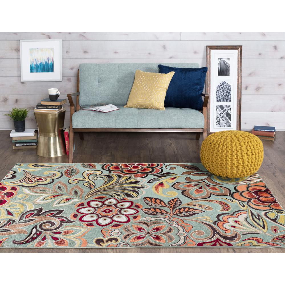 Tayse Rugs Deco Seafoam 8 Ft X 10 Ft Transitional Area Rug Dco1023 8x10 The Home Depot