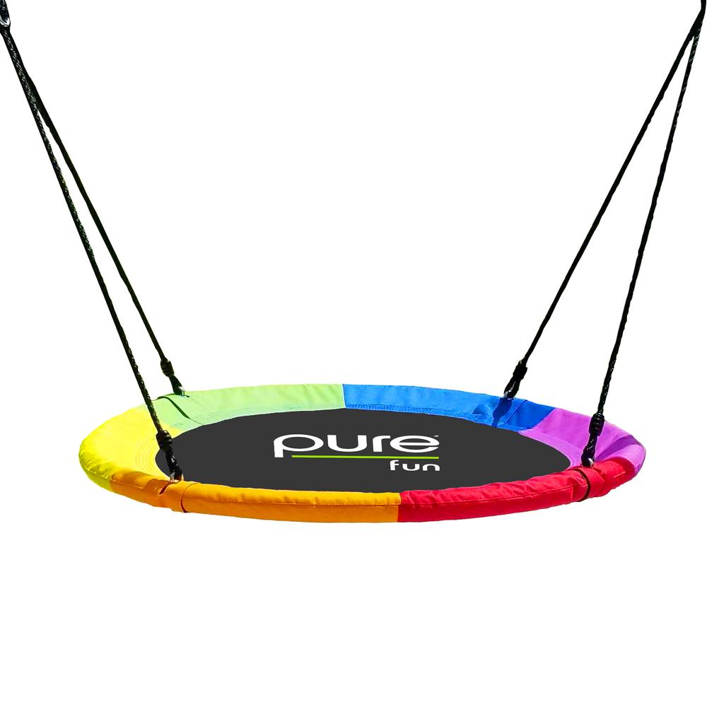 Pure Fun 40 in. Rainbow Flying Saucer Swing-9304FS - The Home Depot